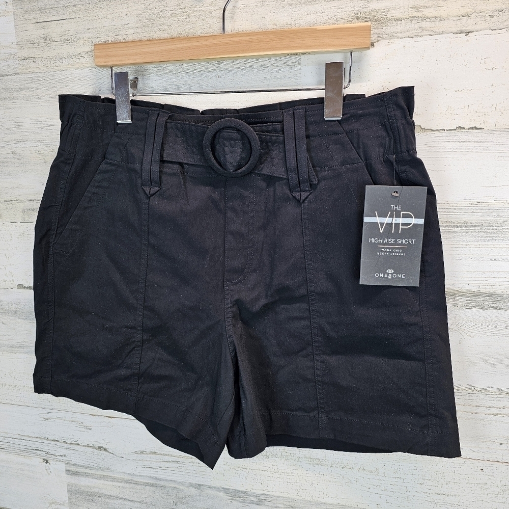 NEW! One 5 One The VIP High Rise Shorts Black Sz XL Stretchy Comfort Nylon - Picture 2 of 14